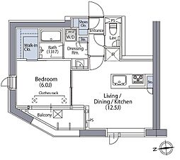 エルスタンザ文京湯島 8階1LDKの間取り
