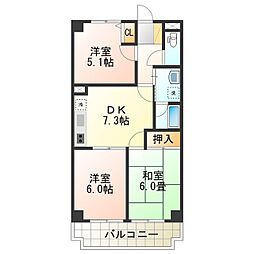 ラベンダーヒルズ 3DKの間取図画像