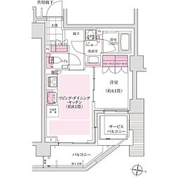 ディームス東陽町 6階1LDKの間取り