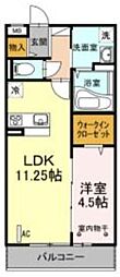 Lien 3階1LDKの間取り