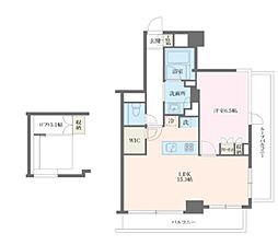 MFPRコート麻布十番 8階1LDKの間取り