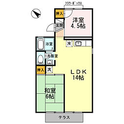 セジュール正木 2LDKの間取図画像