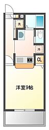 クラウンズワン箱崎 4階1Kの間取り