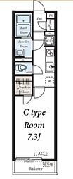 リブリ・竹ノ塚3 1Kの間取図画像