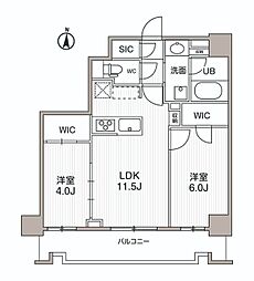 シーズンフラッツ両国サウス 2LDKの間取図画像