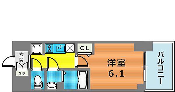 エステムコート神戸グランスタイル 512｜兵庫県神戸市兵庫区大開通３丁目(賃貸マンション1K・5階・22.18㎡)の写真 その2