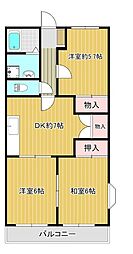 オステンハイム 3DKの間取図画像