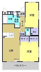 K・キクロスT&II 2LDKの間取図画像