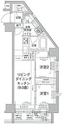 東武伊勢崎線 浅草駅 徒歩10分の賃貸マンション 2階2LDKの間取り