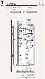 SYFORME TOGOSHI-KOENII 3階1Kの間取り