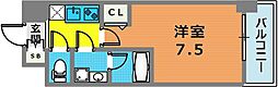 アプリーレ三宮イースト 1Kの間取図画像