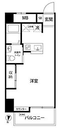 プリ・ヴェール新中野 ワンルームの間取図画像