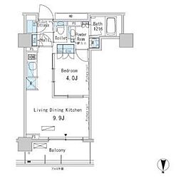 パークアクシス蒲田ステーションゲート 1LDKの間取図画像