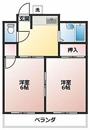 マンション三鈴 2Kの間取図画像