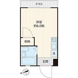 ジュネス中神 ワンルームの間取図画像