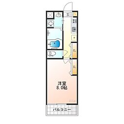 Shining二条離宮 4階1Kの間取り