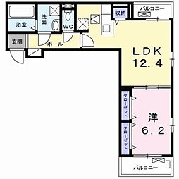 ラフィナート ナガタ 1LDKの間取図画像