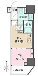 ルフォンプログレ元浅草マークス 1DKの間取図画像