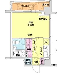 HF八丁堀レジデンス2 1Kの間取図画像