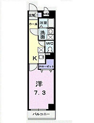 フランソレイユ 1Kの間取図画像