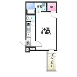 フジパレス鳳駅西3番館 1Kの間取図画像