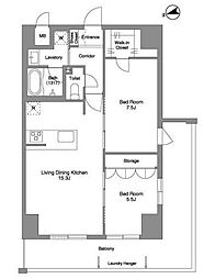 プリマステラ 6階2LDKの間取り