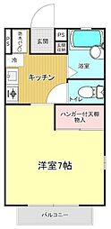 サニーヴィラ戸塚 1Kの間取図画像