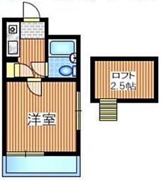 ライフピアホリディ 2階1Kの間取り