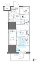 ＺＯＯＭ信濃町 6階1DKの間取り