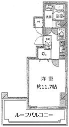 グランフォース蔵前 9階1Kの間取り