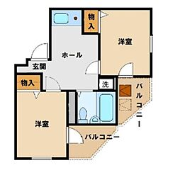 ミングルAP高島平一番館 4階2Kの間取り
