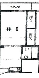 コーポ国領 1Kの間取図画像