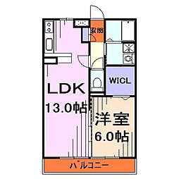エスベランサA 1LDKの間取図画像
