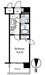 ステージグランデ新高円寺 1Kの間取図画像