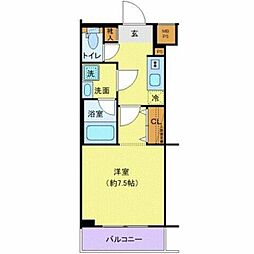 東武東上線 ときわ台駅 徒歩8分の賃貸マンション 2階1Kの間取り