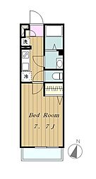 JR横浜線 町田駅 徒歩11分の賃貸マンション 2階1Kの間取り