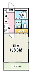 アトラス川越 1Kの間取図画像