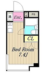 クリオス相模原 ワンルームの間取図画像