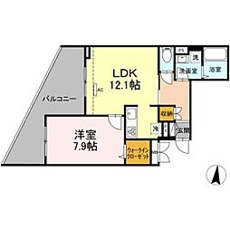 GRAND　SOLEIL 1階1LDKの間取り