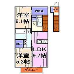 ＥｒｂｅｎｈｅｉｍII 2階2LDKの間取り