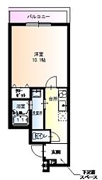 フジパレス針中野 1Kの間取図画像