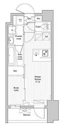 アジールコート蒲田 6階1DKの間取り