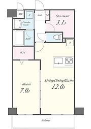 グランシャリオ新蒲田 4階1SLDKの間取り