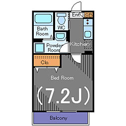 ドミールM・C 1Kの間取図画像
