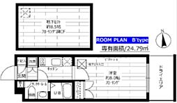 ステージファースト宮崎台 1Kの間取図画像
