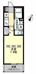 ベイルーム横浜市ヶ尾 1Kの間取図画像