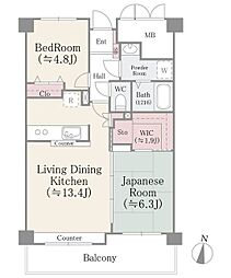 ミ・アモール 2LDKの間取図画像