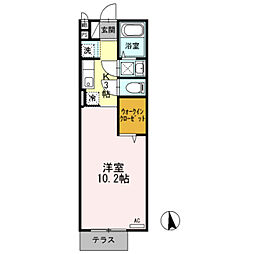 メゾンけやき 1Kの間取図画像