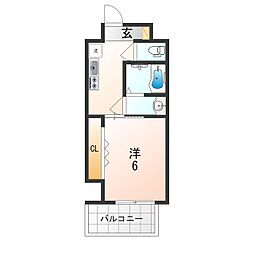 Osaka Metro千日前線 新深江駅 徒歩8分の賃貸マンション 2階1Kの間取り