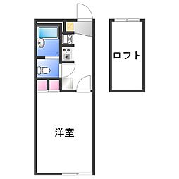 レオパレス小人町 1Kの間取図画像